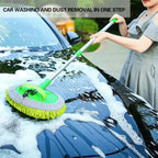 Microfiber Car Wash Brush Mop Extendable Long Handle Scratch-Free Removable and Washable Cover for Car Replace Spare Head Cover
