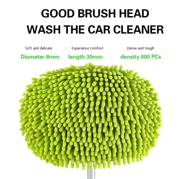 Microfiber Car Wash Brush Mop Extendable Long Handle Scratch-Free Removable and Washable Cover for Car Replace Spare Head Cover