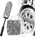 Rim Brush - Car Wheel Brush with Car Wash Mitt - Microfiber Rim Brush - Tire Brush - Wheel Brush - Rim Cleaner