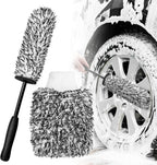 Rim Brush - Car Wheel Brush with Car Wash Mitt - Microfiber Rim Brush - Tire Brush - Wheel Brush - Rim Cleaner