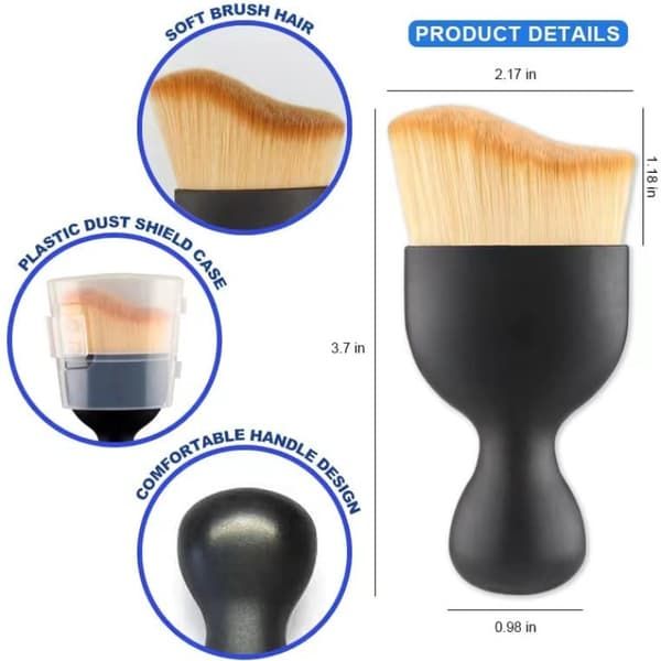 Soft cleaning brush / brush for car interiors 3-pack Black, Plastic material, car washing and detailing, polishing or foam cleaning, Black Color