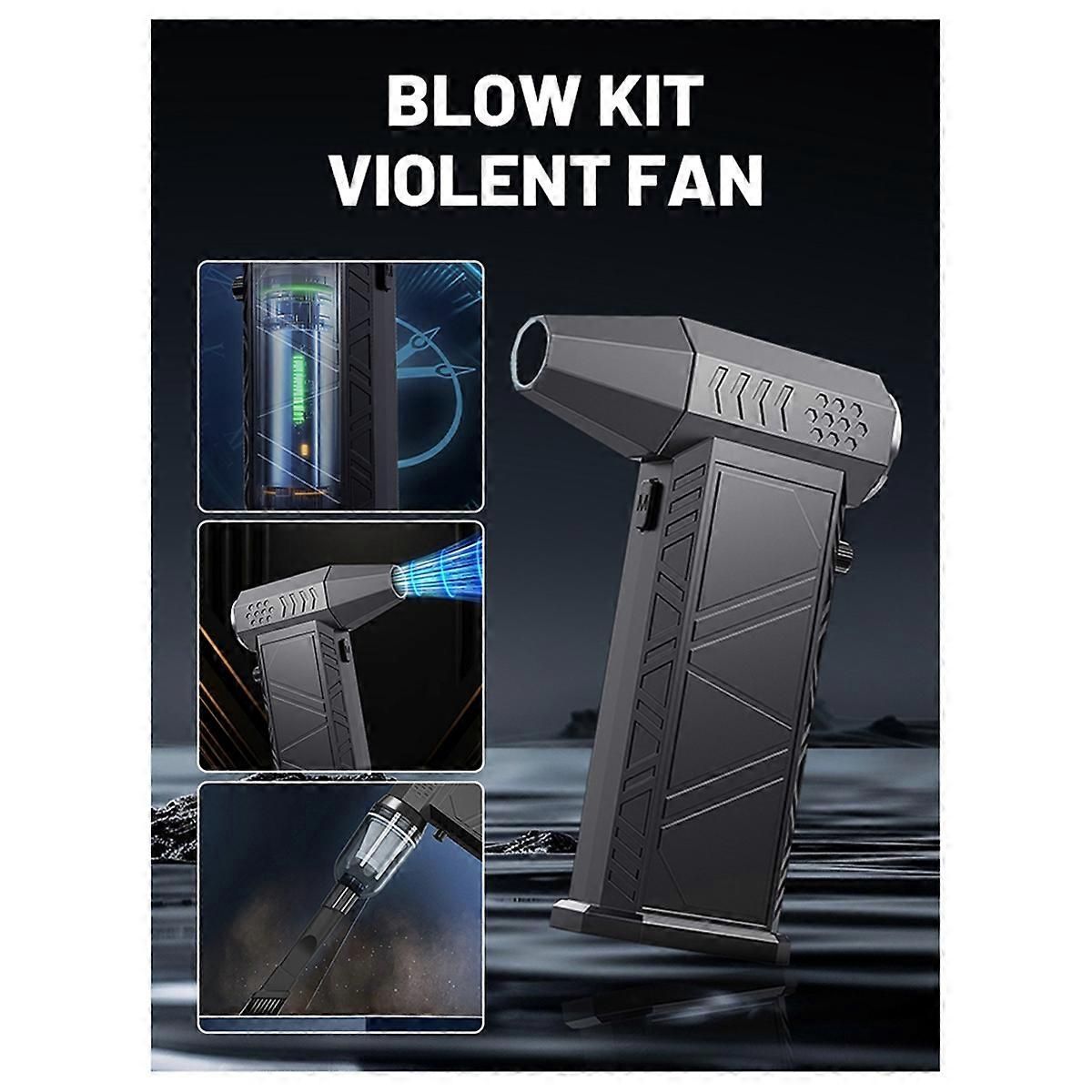 Turbo Jet Fan 300000RPM Powerful Air Blower, Brushless Motor Portable Dust Cleaner for Car Interior, 8000mAh Battery