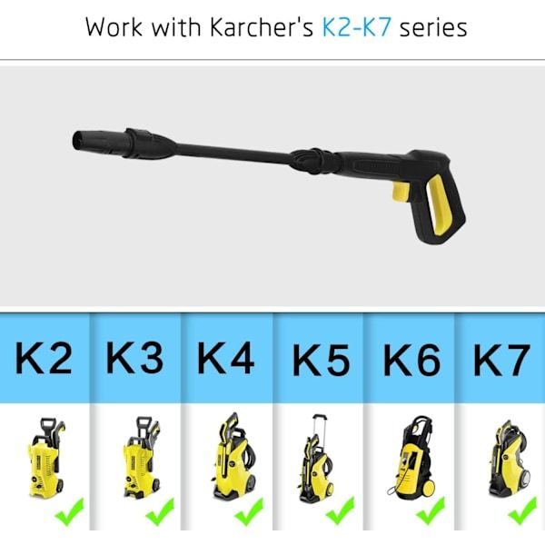 High pressure washer gun for Karcher K2 K3 K4 K5 K6 K7 Karcher, Brass + Plastic material, car washing and detailing