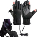 Heated Gloves, Electric Gloves, Rechargeable heated gloves, Heated cycling gloves, Comfortable heated gloves, USB, Black
