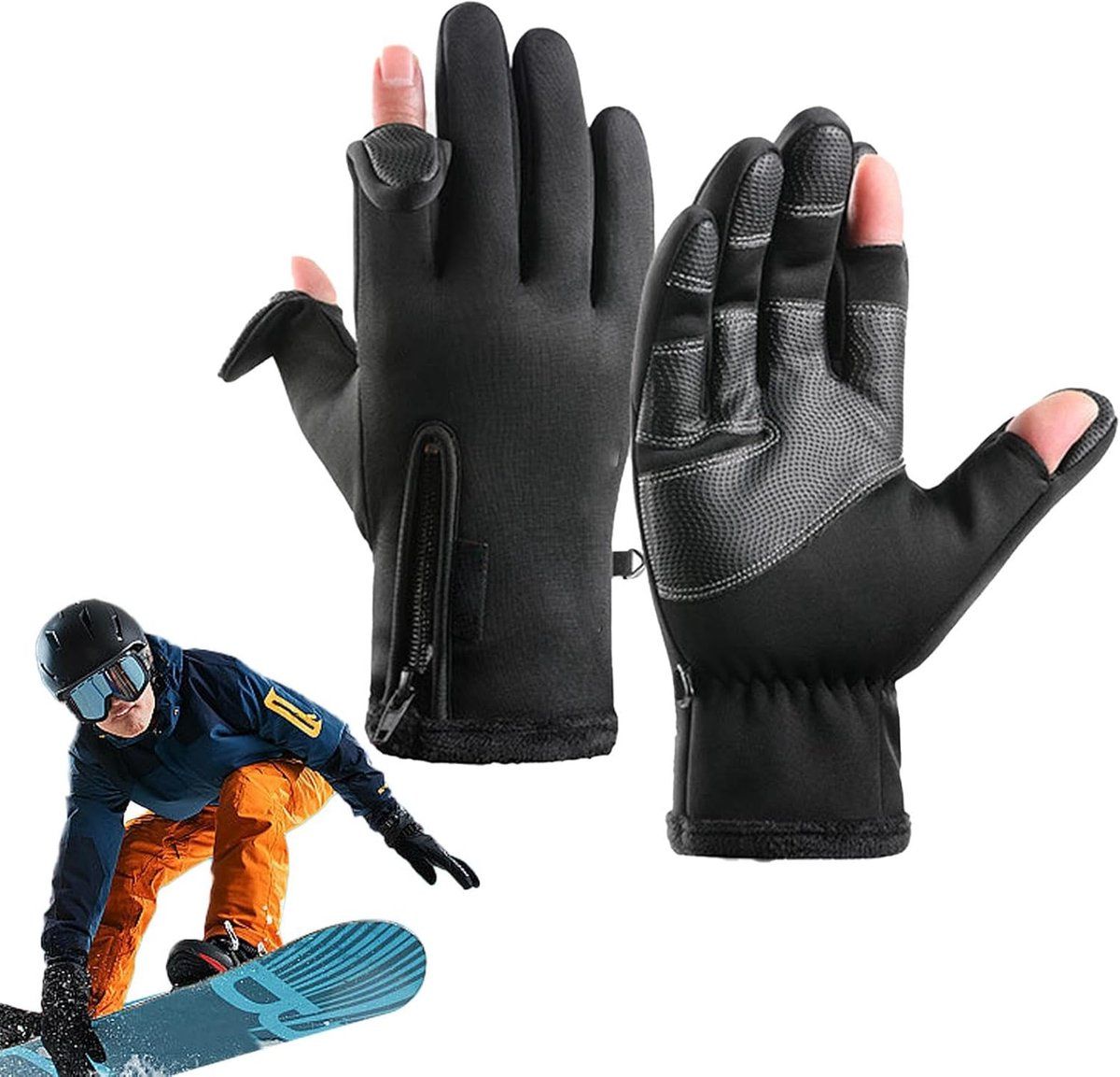 Heated Gloves, Electric Gloves, Rechargeable heated gloves, Heated cycling gloves, Comfortable heated gloves, USB, Black