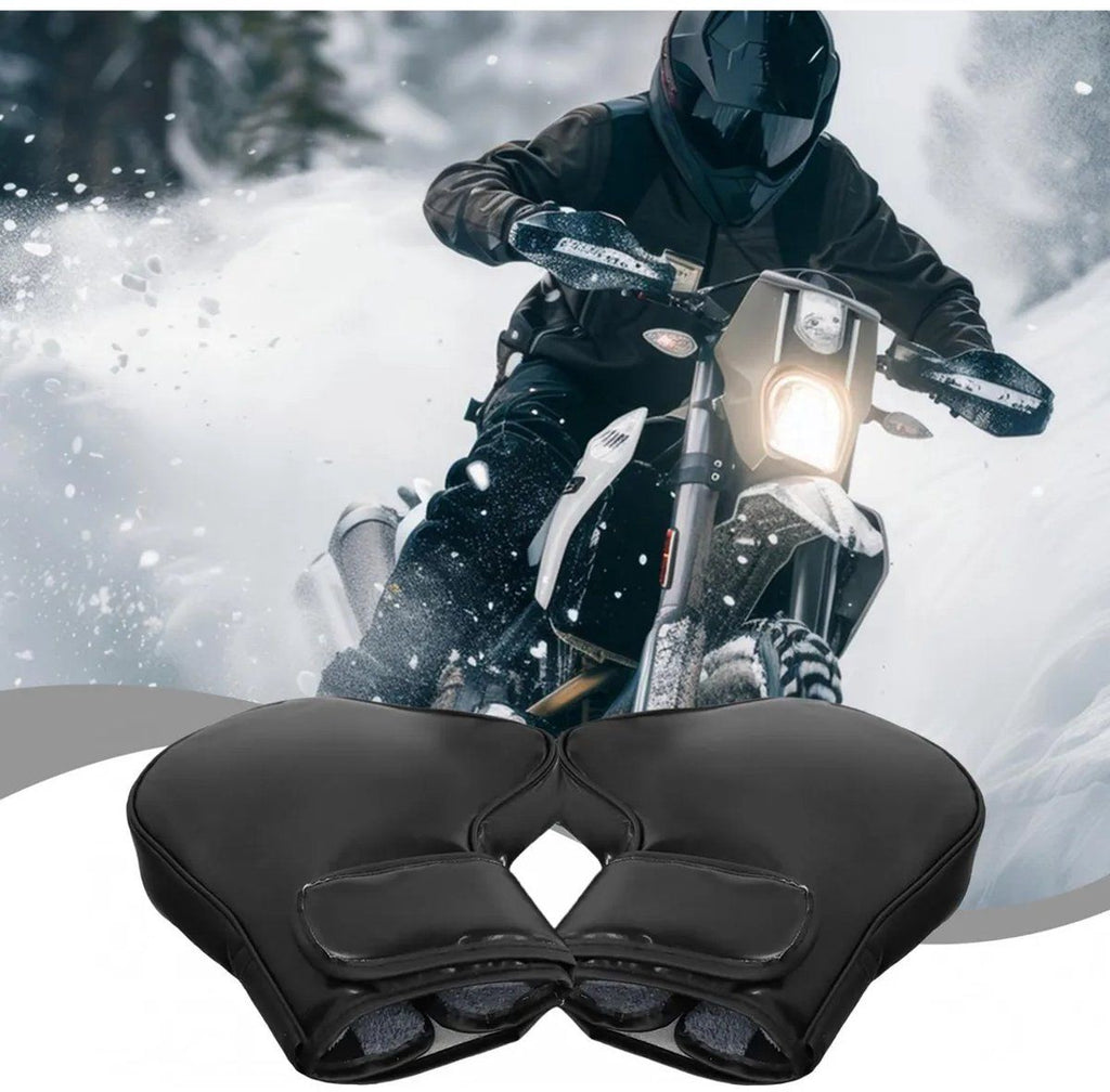 Motorcycle Handlebar Gloves, Windproof Winter Scooter Handlebar Mitts for ATVs, Bicycles and Electric Bikes, 30 x 25 x 6 cm, Black