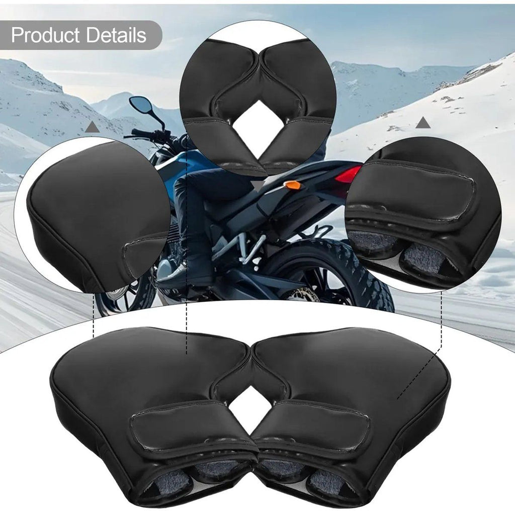 Motorcycle Handlebar Gloves, Windproof Winter Scooter Handlebar Mitts for ATVs, Bicycles and Electric Bikes, 30 x 25 x 6 cm, Black