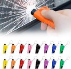 16 Pieces, 4 in 1 Safety Hammer Keychain, Seatbelt Cutter with Whistle and Glass Breaker, Compact Portable Emergency Tool for Car Rescue