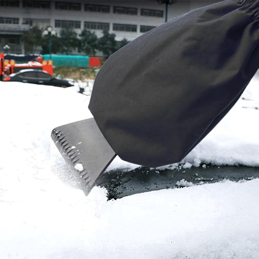 2 Pieces, Car Ice Scraper, Ice Scraper with Glove, Window Scraper, Gloved Window Scraper, Snow Scraper, Compact Lightweight Design, Black