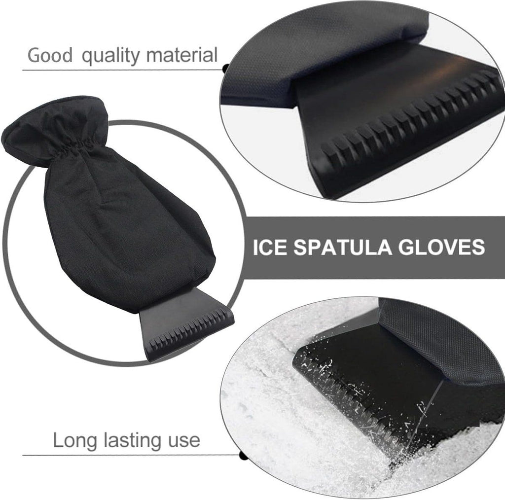 2 Pieces, Car Ice Scraper, Ice Scraper with Glove, Window Scraper, Gloved Window Scraper, Snow Scraper, Compact Lightweight Design, Black