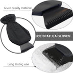 2 Pieces, Car Ice Scraper, Ice Scraper with Glove, Window Scraper, Gloved Window Scraper, Snow Scraper, Compact Lightweight Design, Black