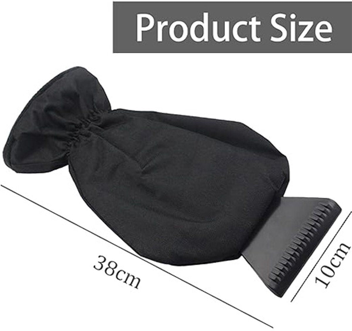 2 Pieces, Car Ice Scraper, Ice Scraper with Glove, Window Scraper, Gloved Window Scraper, Snow Scraper, Compact Lightweight Design, Black