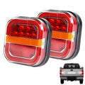 2 Pack Magnetic Wireless Tail Lights Kit for Trailer, LED Trailer Rear Lights for Truck, Flatbed, Semi, RV, 13V Tow Taillights with Turn Signals, Red