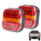 2 Pack Magnetic Wireless Tail Lights Kit for Trailer, LED Trailer Rear Lights for Truck, Flatbed, Semi, RV, 13V Tow Taillights with Turn Signals, Red