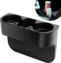 Car Cup Holder Organizer, Space-Saving Storage Insert for Drinks, Phones and Small Items in Cars, SUVs and Trucks, Black