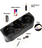 Car Cup Holder Organizer, Space-Saving Storage Insert for Drinks, Phones and Small Items in Cars, SUVs and Trucks, Black