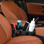 Car Cup Holder Organizer, Space-Saving Storage Insert for Drinks, Phones and Small Items in Cars, SUVs and Trucks, Black