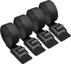 4 Pieces Tie, 2.5 m lashing straps, Fastening straps with stainless steel buckle, Fastening straps for cars, bicycles and camping, black