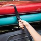 4 Pieces Tie, 2.5 m lashing straps, Fastening straps with stainless steel buckle, Fastening straps for cars, bicycles and camping, black