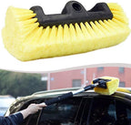 Vehicle Cleaning Brush Head for Cars, RVs, Trucks, Campers and Boats, Soft Window and Caravan Washing Brush, Yellow, 25.4 cm