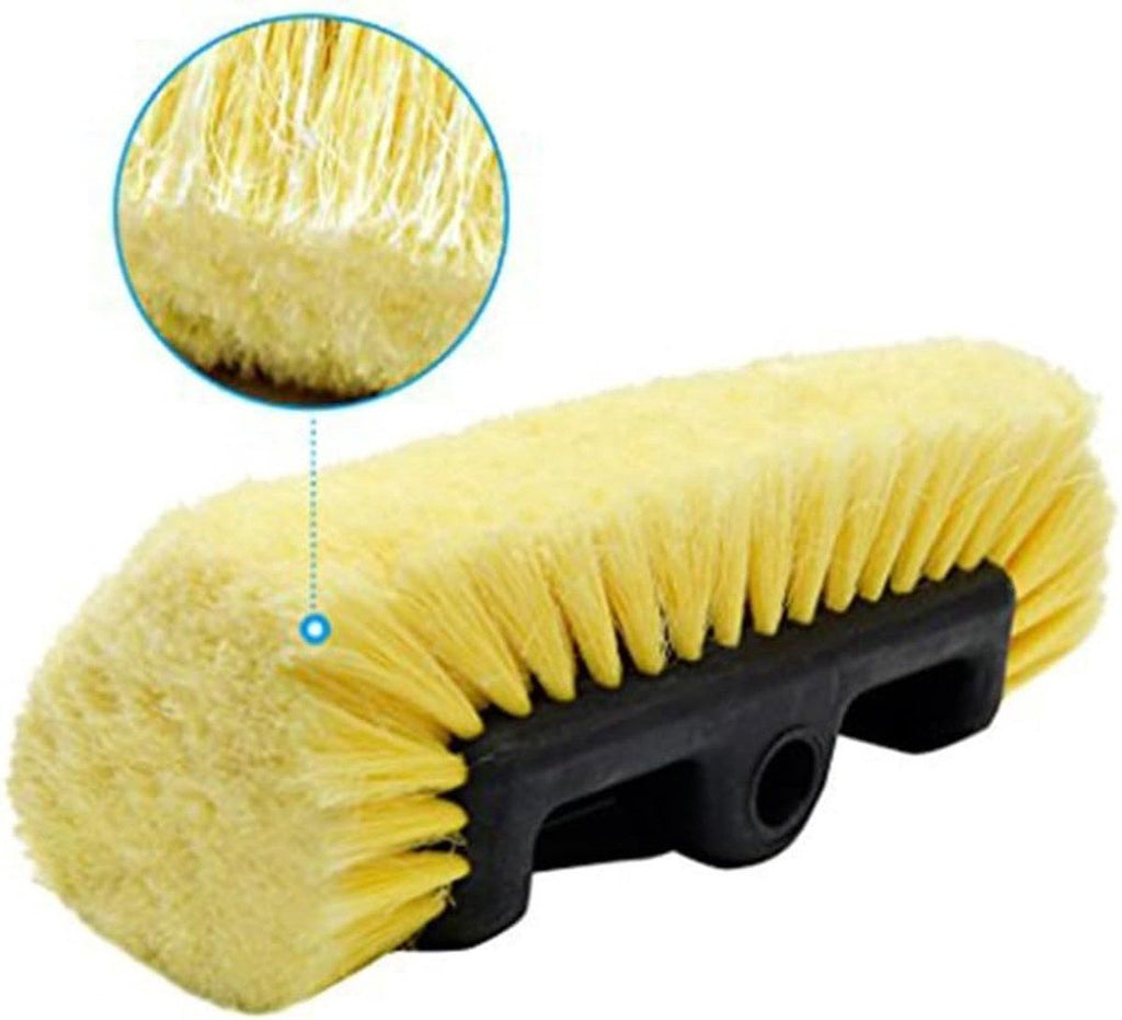 Vehicle Cleaning Brush Head for Cars, RVs, Trucks, Campers and Boats, Soft Window and Caravan Washing Brush, Yellow, 25.4 cm