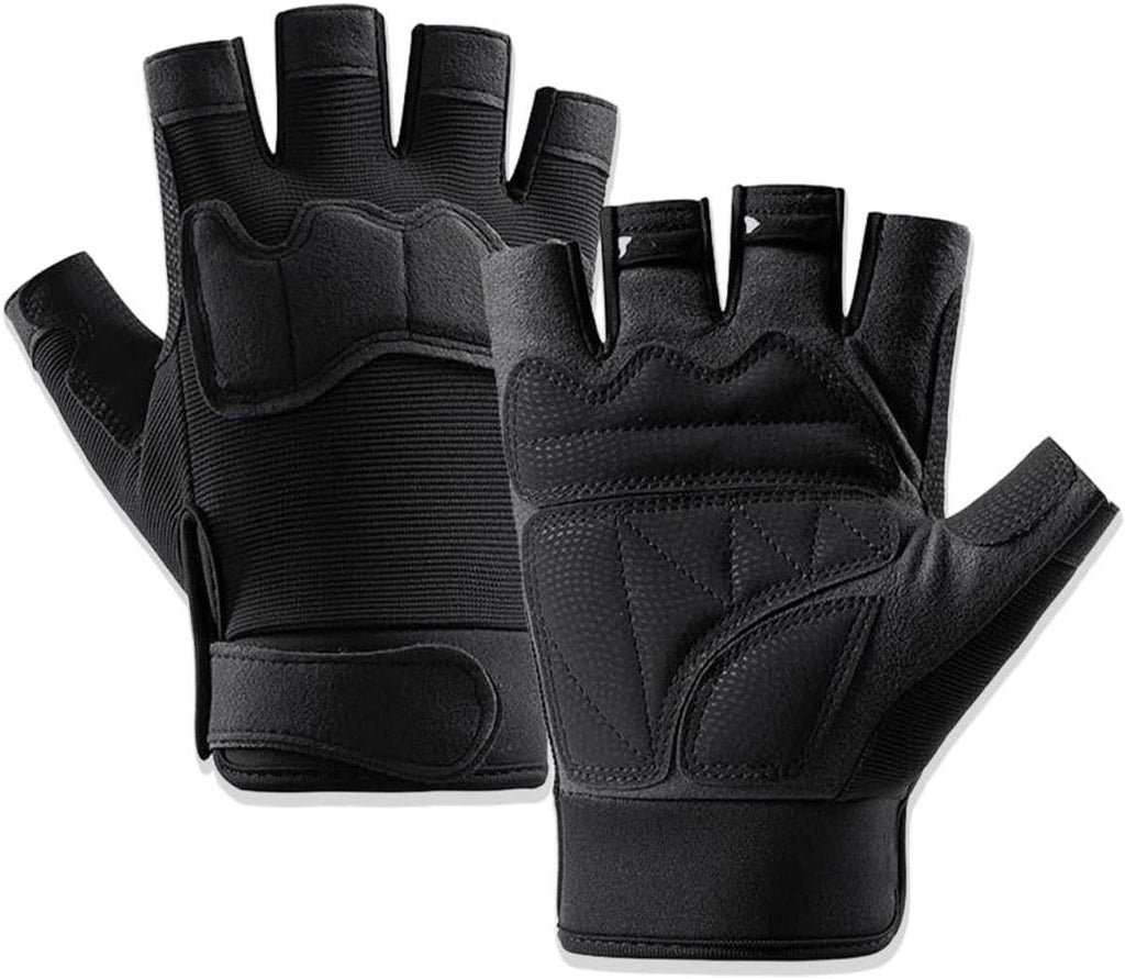 Motorcycle Gloves, MTB Cycling Gloves, Tactical Half, Finger Gloves, for Men and Women, for Outdoors, Camping, Hiking, Training Size L