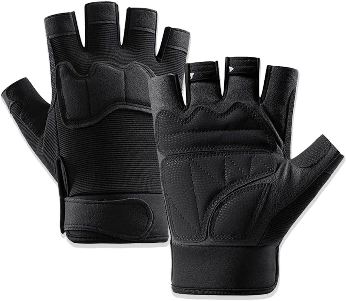 Motorcycle Gloves, MTB Cycling Gloves, Tactical Half, Finger Gloves, for Men and Women, for Outdoors, Camping, Hiking, Training Size L