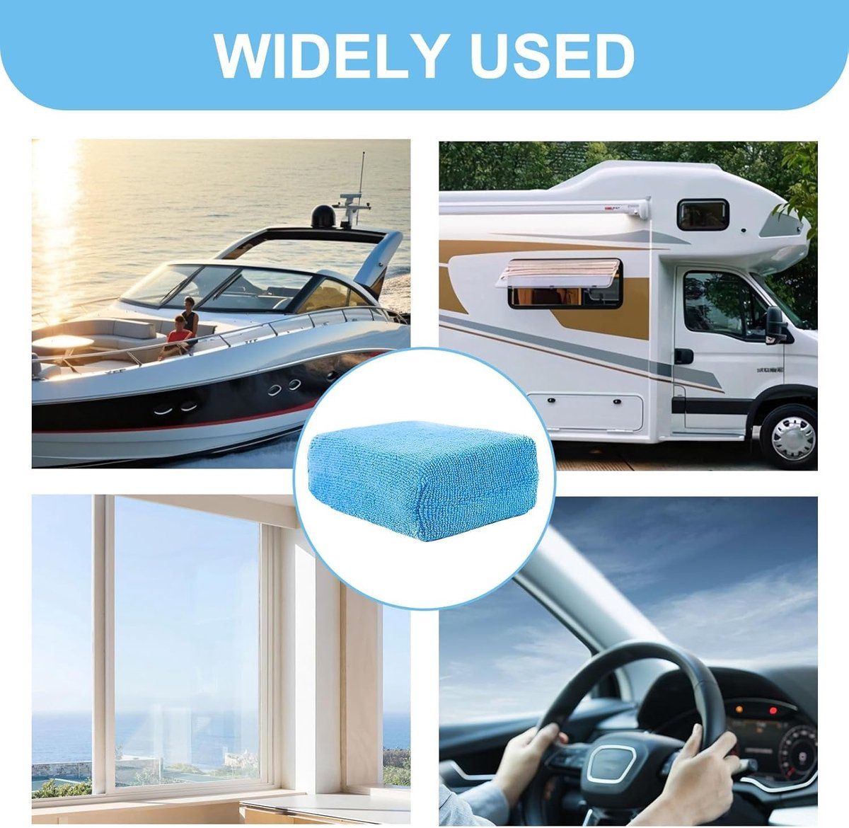 2 Sponges, Anti-fog sponges, Microfiber cloths, Water absorbent, Ideal for cleaning windshields, for Home, Travel and Daily Use