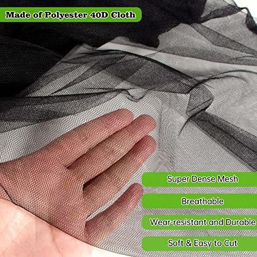 20x10Ft Mosquito Netting Garden Mesh Netting, Fly Bird Net Barrier Hunting Blind Plant Protecting Net, 3x6m, Black
