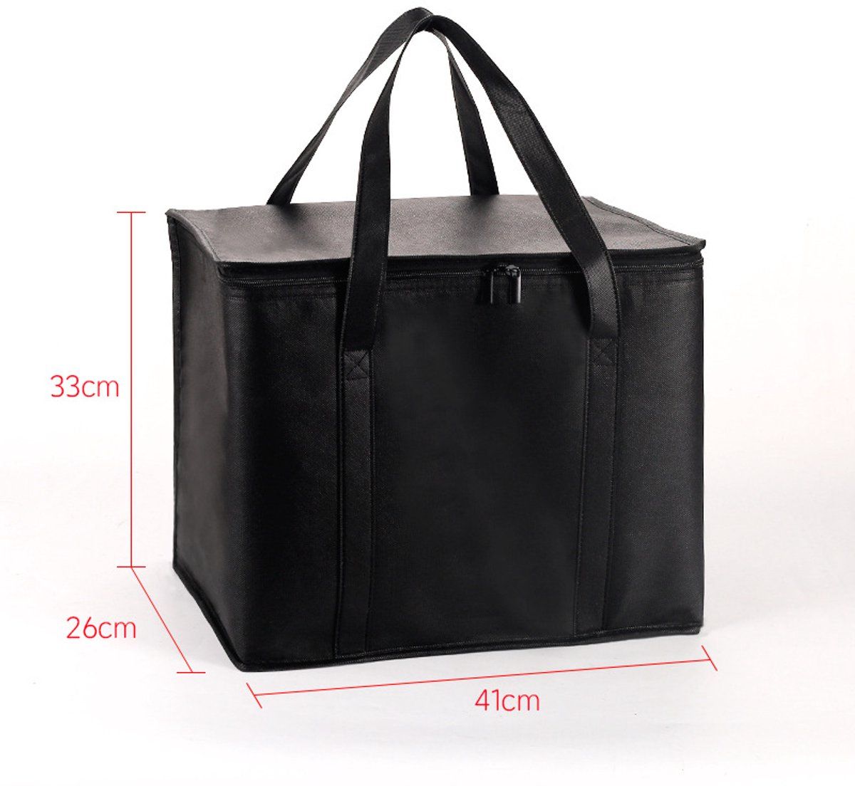 2 Pack Insulated Cooler Bags, Extra Large Foldable Grocery Tote Bags with Zipper and Handles for Shopping and Takeaway Food