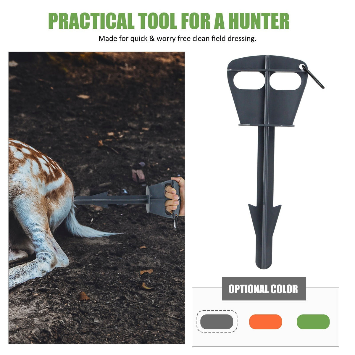 Hunting Accessories Deer Large Animals Domestic Animals Anal Cleaning. Butt Game Dressing Tool for Deer Large Animal Anus Cleaning Hunting Tool- One Size Orange