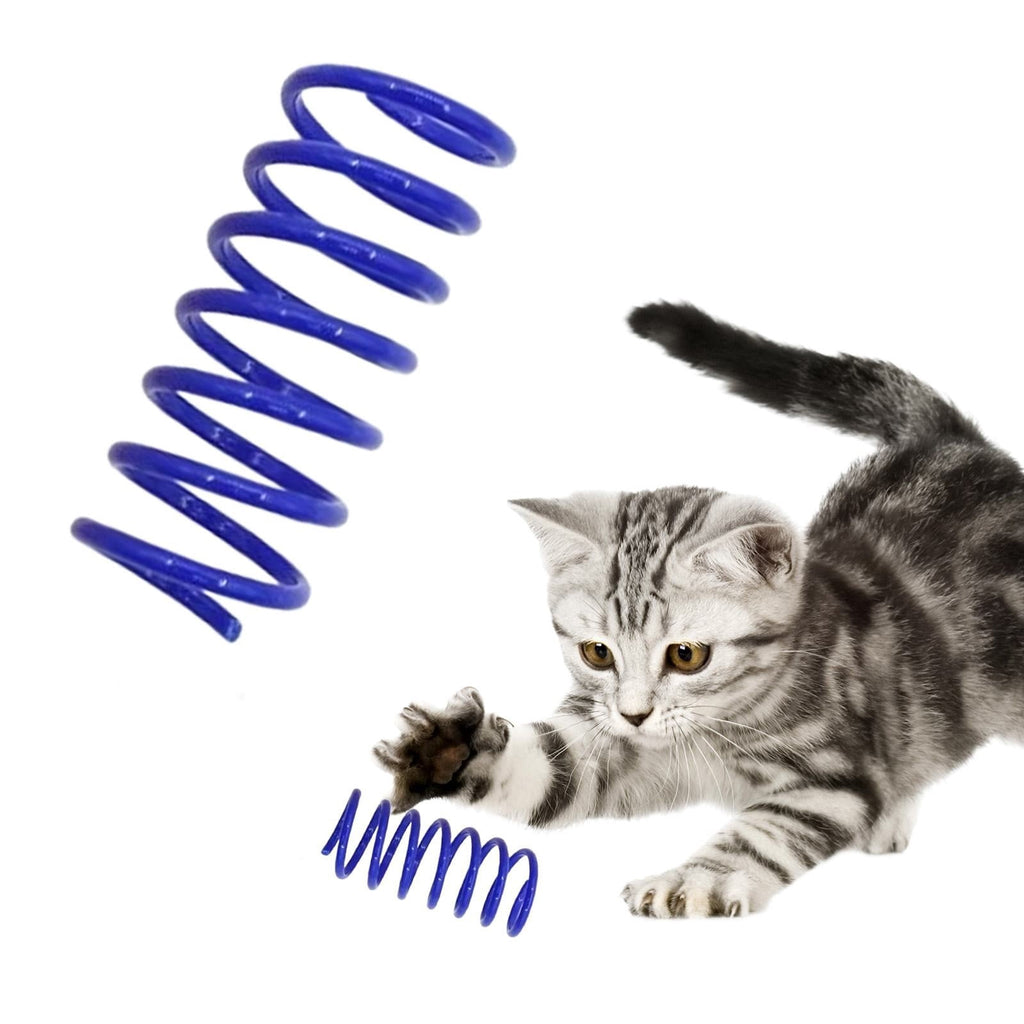 Red Pet Cat Toy Spring Style Spring Toys Playful Coils for Plastic for Swatting Biting Hunting and Active Play Colorful, Red Blue