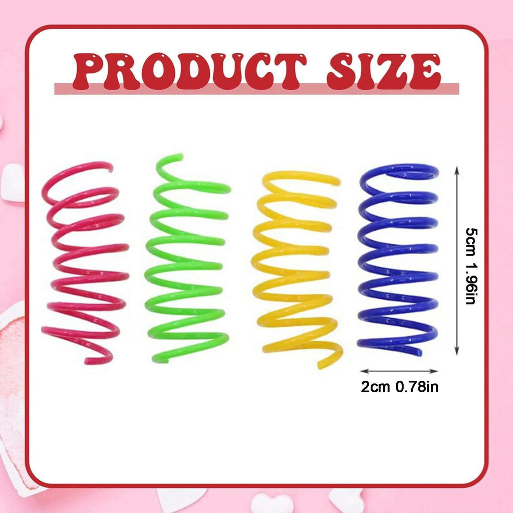 Red Pet Cat Toy Spring Style Spring Toys Playful Coils for Plastic for Swatting Biting Hunting and Active Play Colorful, Red Blue