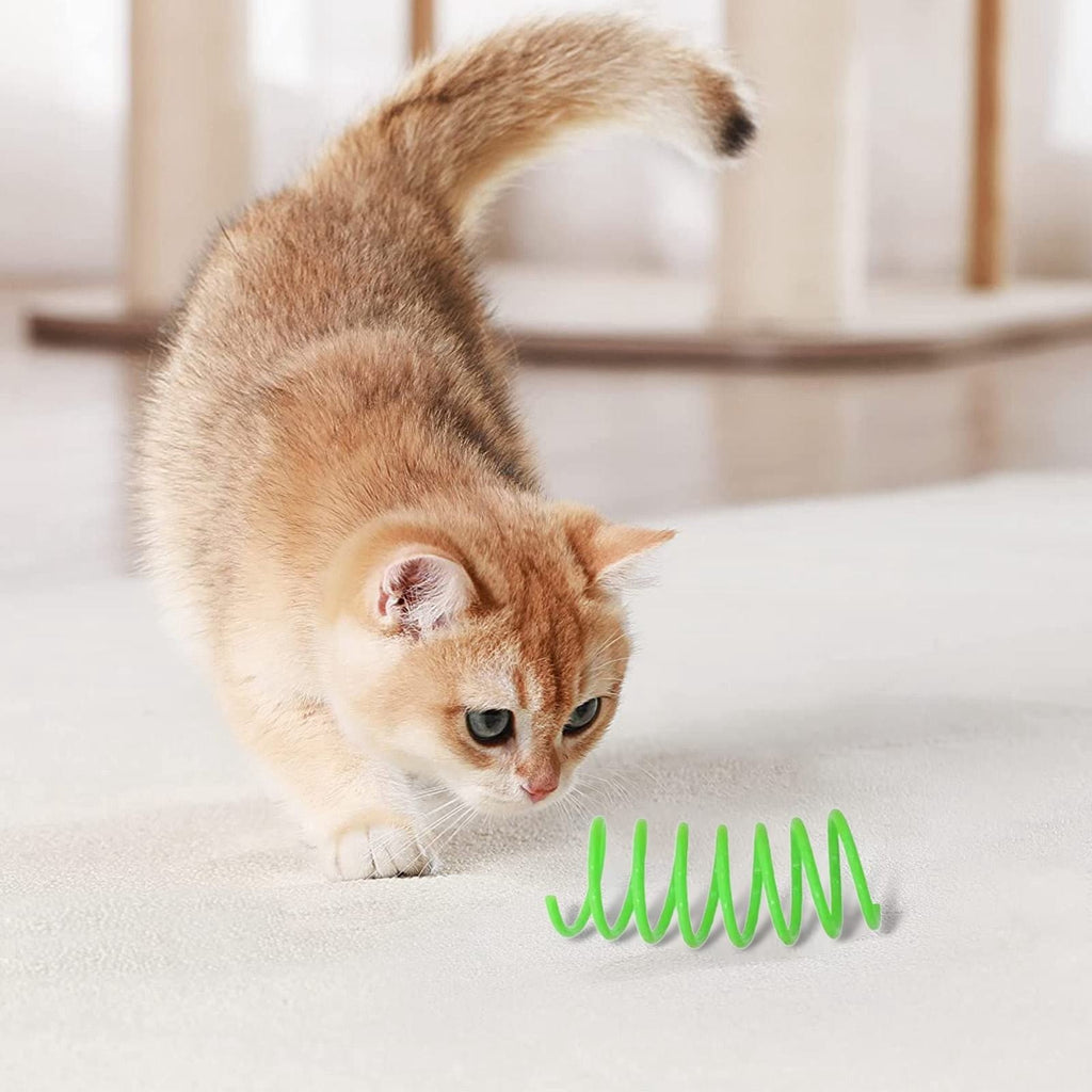 Red Pet Cat Toy Spring Style Spring Toys Playful Coils for Plastic for Swatting Biting Hunting and Active Play Colorful Red