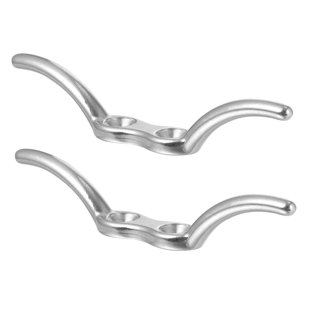 2Pcs Silver Cleat for Boat Accessories Marine Latches 11Cm 4 Inches Stainless Steel