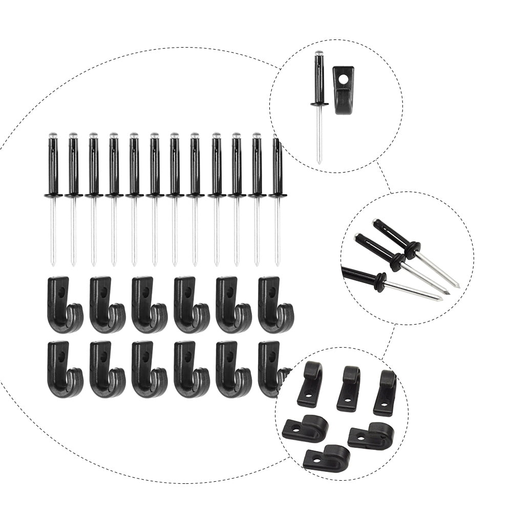 Kayak J Hooks with Rivits 12 x Rivets Lightweight Portable for Canoeing