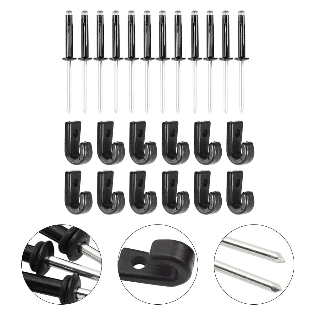 Kayak J Hooks with Rivits 12 x Rivets Lightweight Portable for Canoeing