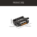 2Pcs Flat Bike Pedals Carbon Steel Replacement for Road and Mountain Bikes Black
