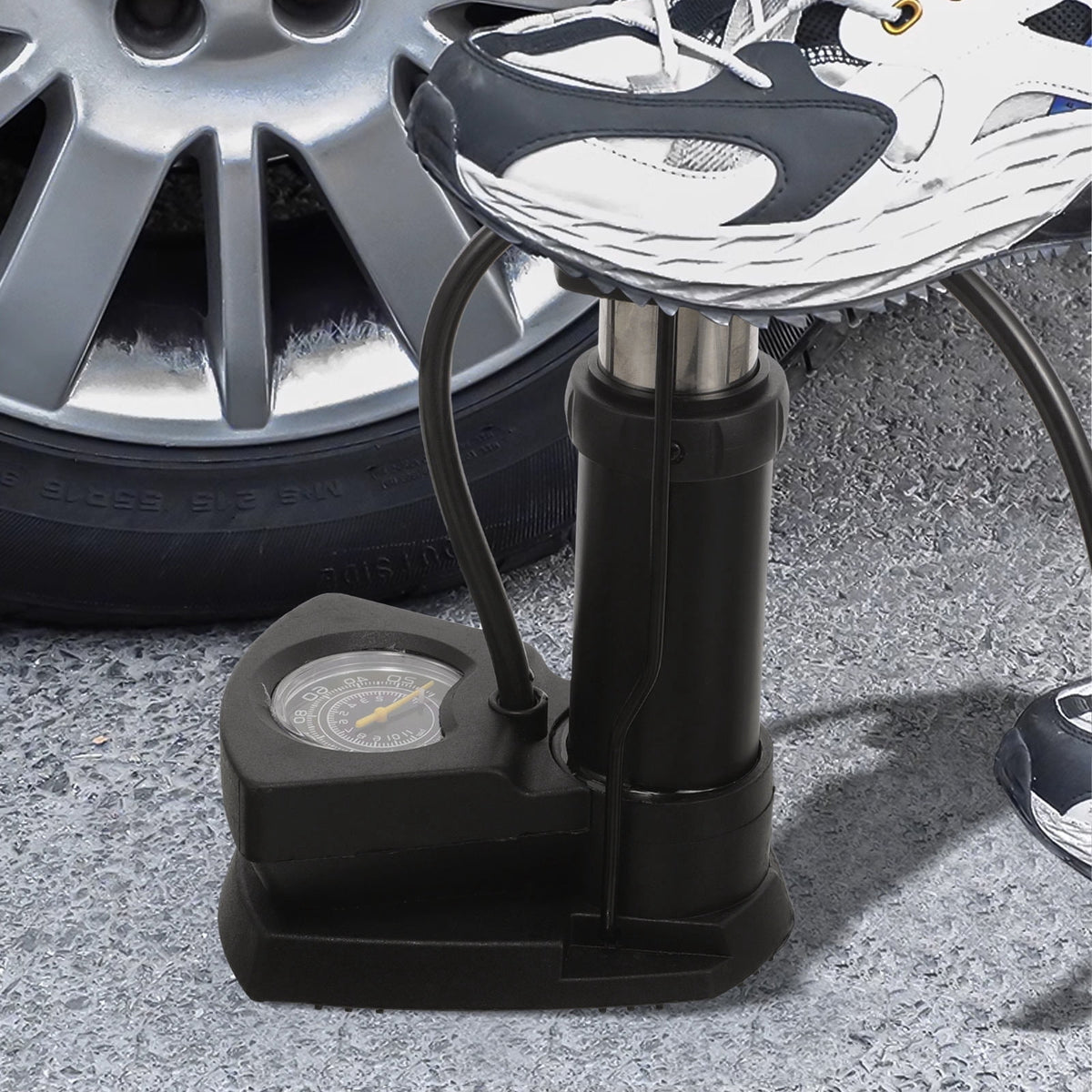 Electric Bike Air Pump Aluminium Alloy 1Set 10.6X5.1X1.9In