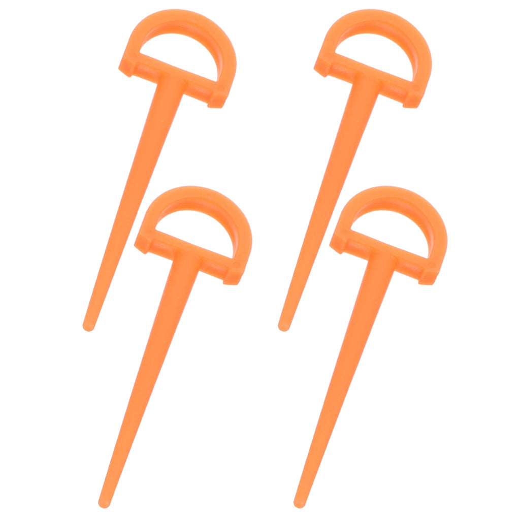 4Pcs Ground Stakes in Orange Plastic for Tents and Outdoor Gear 3.5in