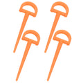 4Pcs Ground Stakes in Orange Plastic for Tents and Outdoor Gear 3.5in