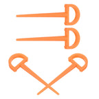 4Pcs Ground Stakes in Orange Plastic for Tents and Outdoor Gear 3.5in