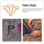 4Pcs Ground Stakes in Orange Plastic for Tents and Outdoor Gear 3.5in