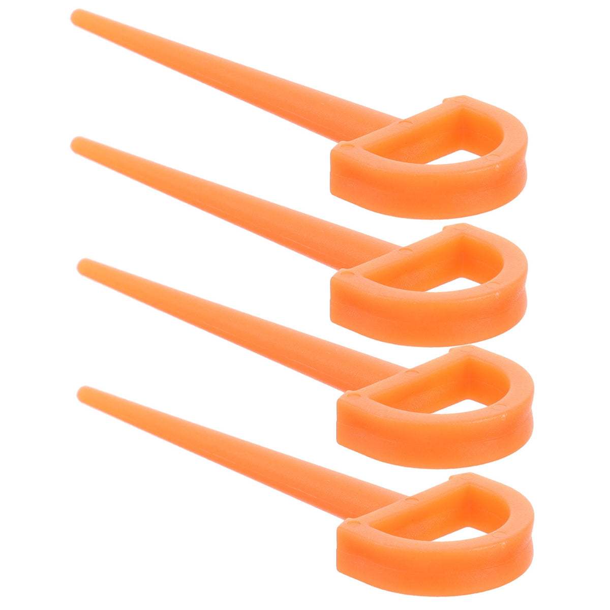 4Pcs Ground Stakes in Orange Plastic for Tents and Outdoor Gear 3.5in