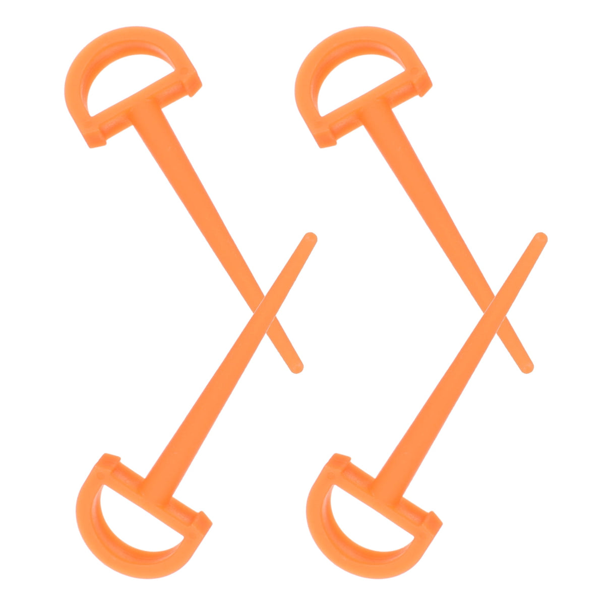 4Pcs Ground Stakes in Orange Plastic for Tents and Outdoor Gear 3.5in