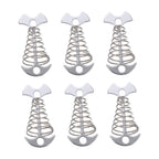 6Pcs Stainless Steel Fishbone Tent Pegs for Outdoor Camping with Tent Rope Buckle 3.1x1.6x1.2in