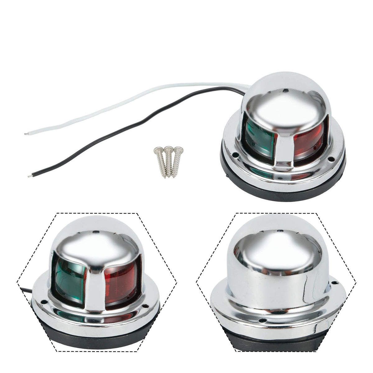 12V Led Marine Navigation Light 2 In 1 Bow Light For Boats Yachts Pontoons Stainless Steel Waterproof Ip65 Red Green Boat Light