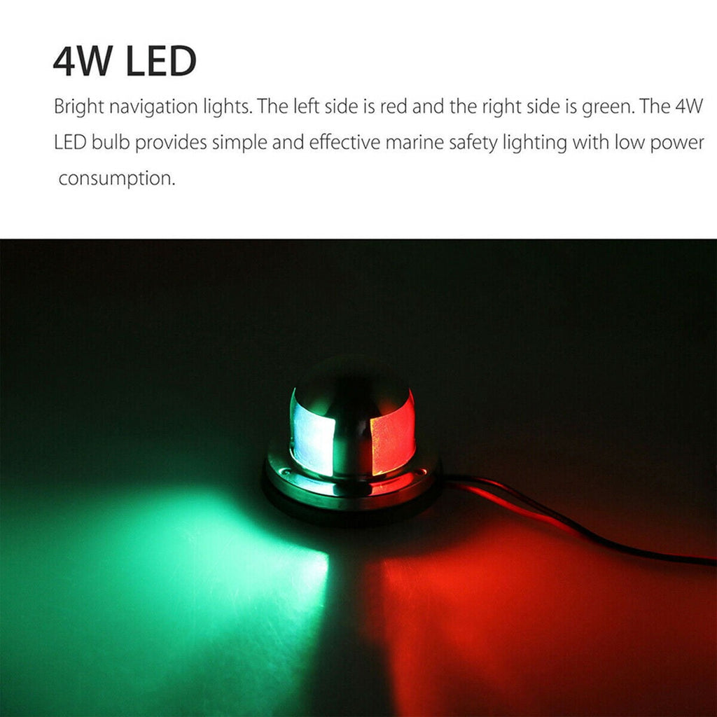 12V Led Marine Navigation Light 2 In 1 Bow Light For Boats Yachts Pontoons Stainless Steel Waterproof Ip65 Red Green Boat Light