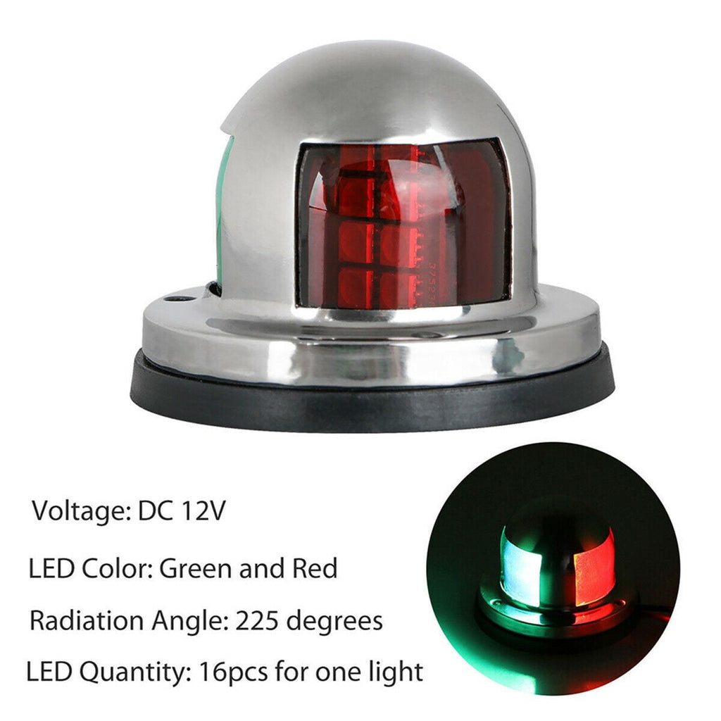 12V Led Marine Navigation Light 2 In 1 Bow Light For Boats Yachts Pontoons Stainless Steel Waterproof Ip65 Red Green Boat Light