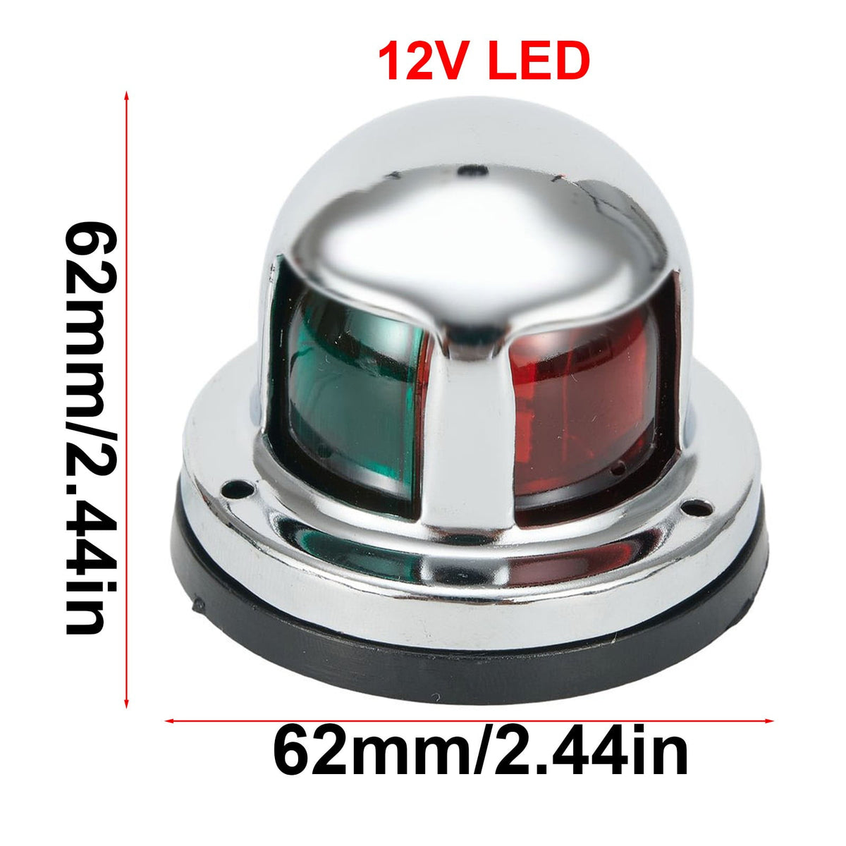 12V Led Marine Navigation Light 2 In 1 Bow Light For Boats Yachts Pontoons Stainless Steel Waterproof Ip65 Red Green Boat Light